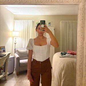 Abercrombie & Fitch white Peasant Top